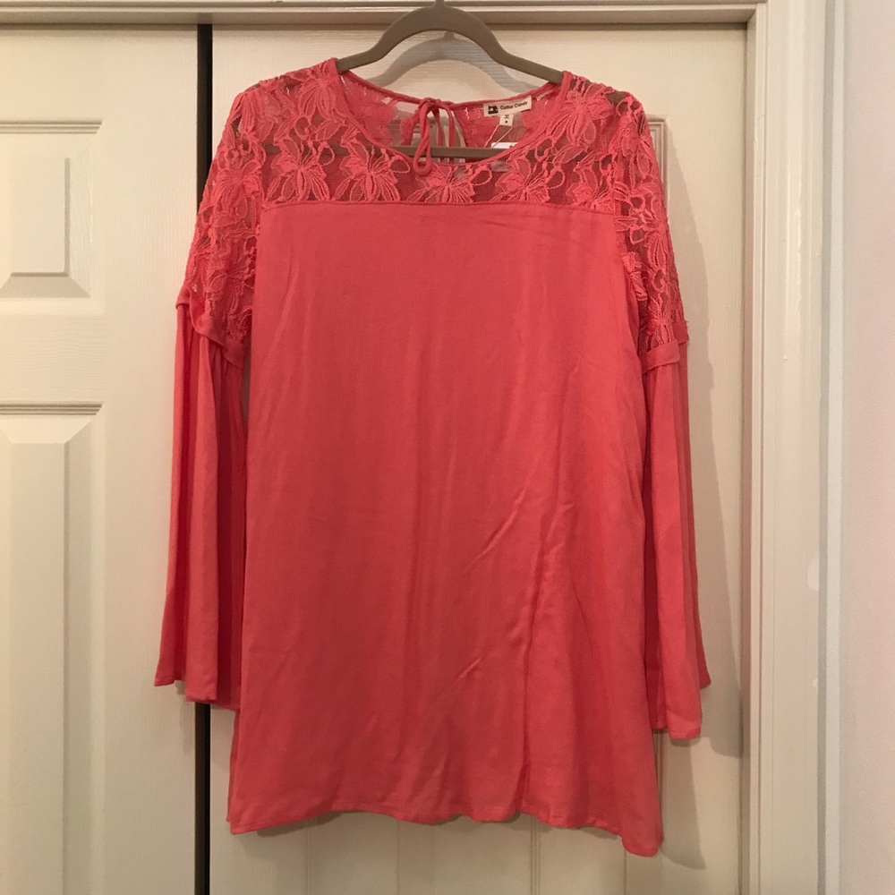 Pink bell sleeve dress/tunic